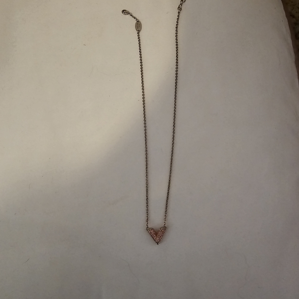 Essential V Pink crystal necklace